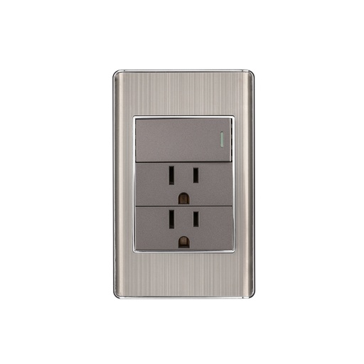 [T47848] Placa armada acero interruptor y 2 contactos 1 mód, Lisboa - Pag 533