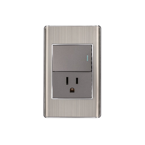 [T47846] Placa armada acero interruptor y contacto 1.5 mód, Lisboa - Pag 533