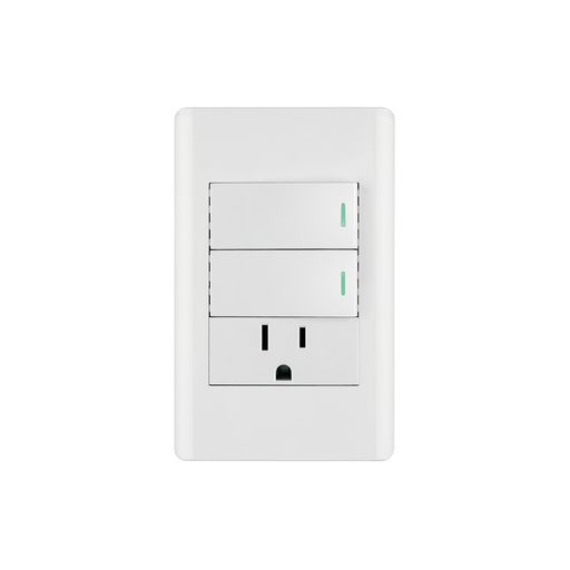 [T47967] Placa armada blanca 2 interruptores y contacto 1 mód,Lisboa - Pag 533