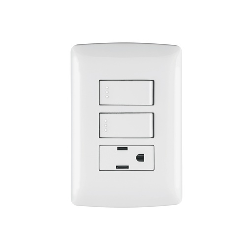 [T46456] Placa armada contacto 2 interruptores,blanco, línea Italiana - Pag 521