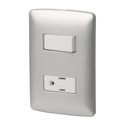 [T46473] Placa armada contacto e interruptor, plata, línea Italiana - Pag 521