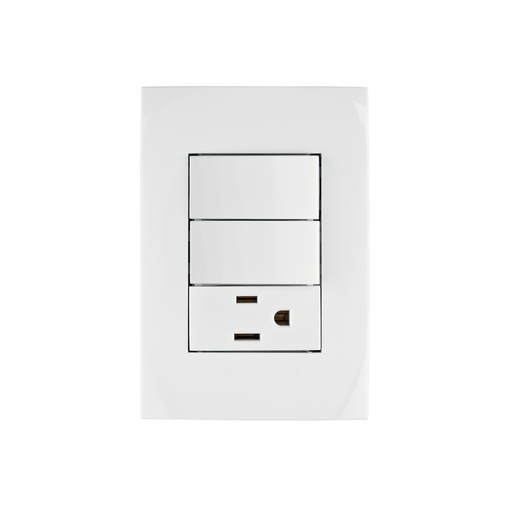 [T46488] Placa armada contacto y 2 interruptores, línea Oslo, blanco - Pag 525