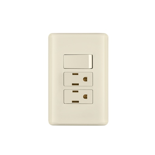 [T26633] Placa armada interruptor y 2 contactos, marfil, Basic - Pag 540