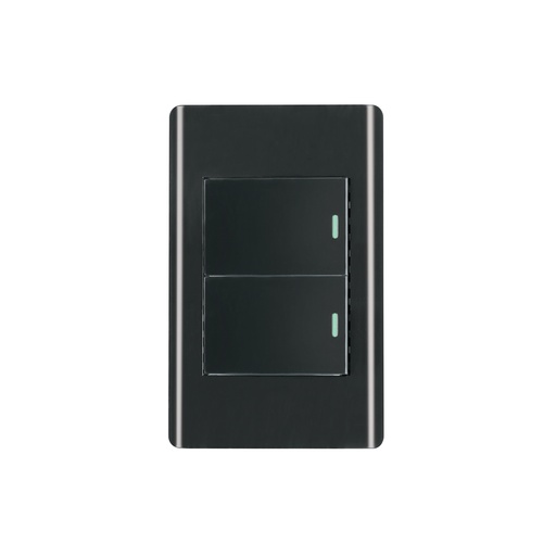 [T47894] Placa armada negra 1 interruptor y 1 de 3vías 1.5mód,Lisboa - Pag 532