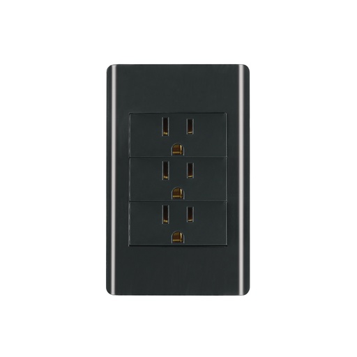 [T47903] Placa armada negra 3 contactos 1 módulo, Lisboa, Volteck - Pag 533