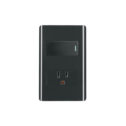 [T47898] Placa armada negra interruptor y contacto 1 módulo, Lisboa - Pag 533