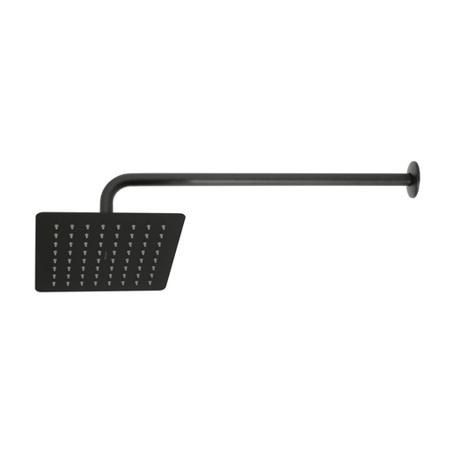 [T47750] Regadera cuadrada 8', acero inox, con brazo, negro, Túbig - Pag 642