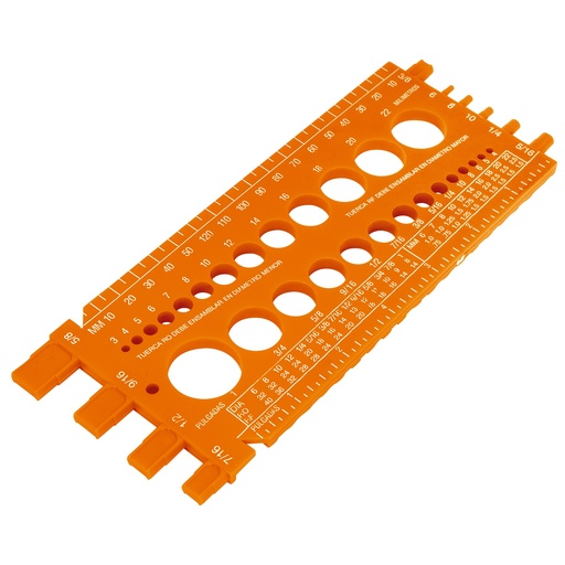 [T10811] Regleta medidora de tuercas y tornillos, 22 cm, Truper