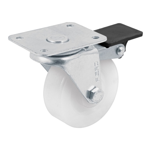 [T48634] Rodaja de polietileno 2-1/2' placa giratoria, con freno - Pag 564