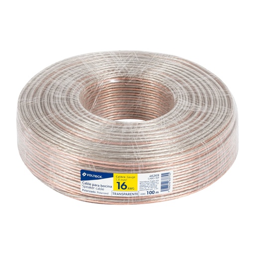 [T46269] Rollo de 100 m cable polarizado transparente p/bocina 16 AWG - Pag 391