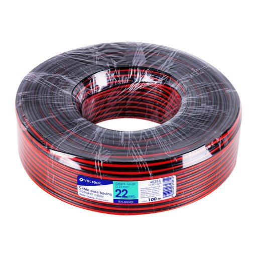 [T46264] Rollo de 100 m de cable polarizado bicolor p/bocina 22 AWG - Pag 515