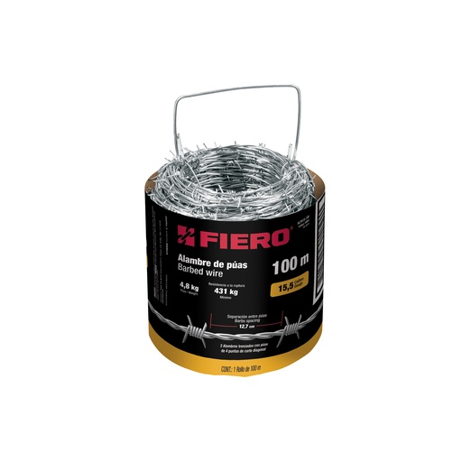 [T44884] Rollo de alambre de púas de 100 m calibre 15.5, Fiero - Pag 560