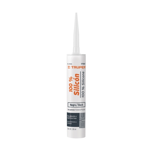 [T17561] Sellador negro 100% silicón de 280 ml, Truper - Pag 366