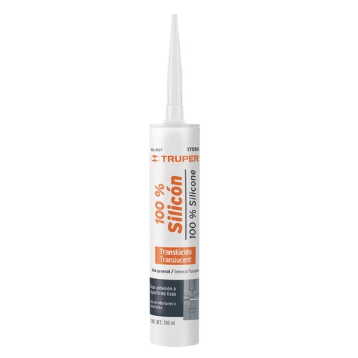 [T17559] Sellador transparente 100% silicón de 280 ml, Truper - Pag 469