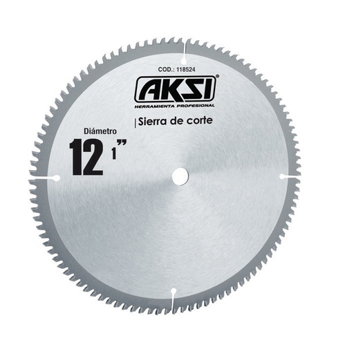 [A118524] Sierra circular para madera 12", 100 dientes, centro 1"