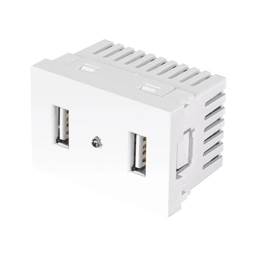 [T47949] Toma con 2 puertos USB blanco de 1.5 módulos, línea Lisboa - Pag 402
