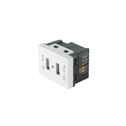 [T47057] Toma con 2 puertos USB, 1.5 módulos, línea Española, blanco - Pag 400