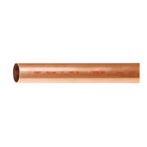 [T41276] Tubo de 1' de cobre tipo 'M' , de 3 m, Foset - Pag 531