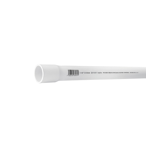 [T45521] Tubo de 1-1/2' de PVC hidráulico cédula 40, de 3 m, Foset - Pag 523