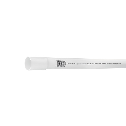 [T40084] Tubo de 3 m de PVC de 1-1/4' hidráulico RD 26, Foset - Pag 523