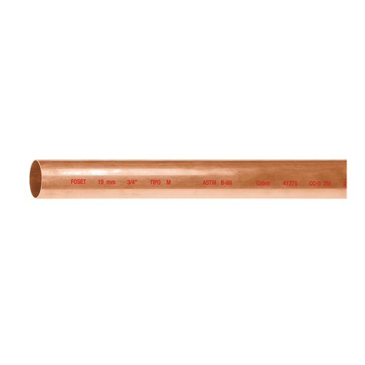 [T41275] Tubo de 3/4' de cobre tipo 'M' , de 3 m, Foset - Pag 531
