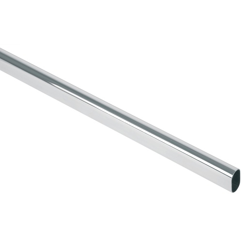 [T48977] Tubo ovalado para clóset, 3.0 m, acero cromado, Hermex - Pag 597