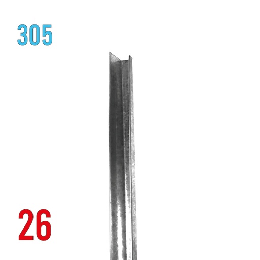 [J 26 1/2] Reborde J Metálico Calibre 26 a 3.05mt