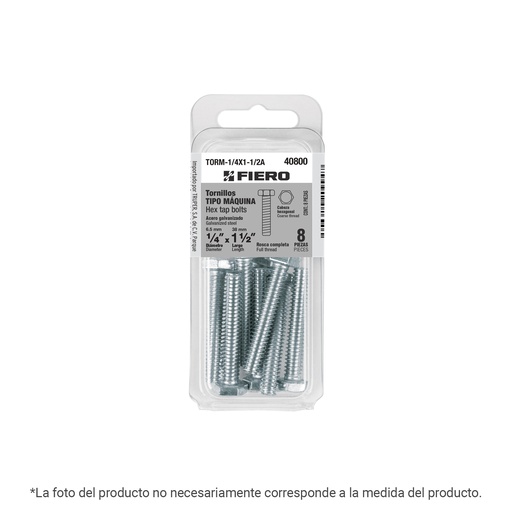 [T40799] Blíster con 10 tornillos 1/4' x 1' tipo máquina, Fiero - Pag 567,575