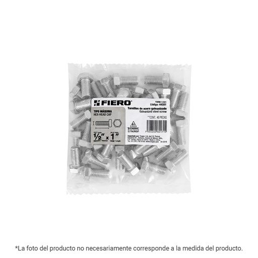[T40863] Bolsa con 50 tornillos 5/16' x 1-3/4' tipo máquina, Fiero - Pag 567