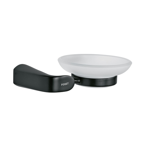 [T44279] Jabonera con plato de vidrio, negro, FOSET RIVIERA - Pag 494