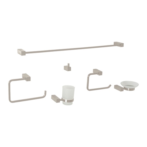 [T44333] Juego de 6 accesorios para baño, satín, FOSET KUBO - Pag 487