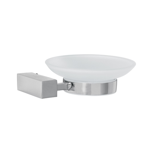 [T44394] Jabonera con plato de vidrio, cromo, FOSET KUBO - Pag 487