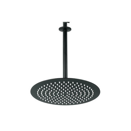 [T44822] Regadera plato redondo 12' con brazo, negro, FOSET RIVIERA - Pag 493