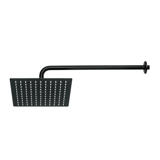 [T44823] Regadera plato cuadrado 10' con brazo, negro, FOSET RIVIERA - Pag 493