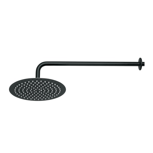 [T44825] Regadera plato redondo 10' con brazo, negro, FOSET RIVIERA - Pag 493