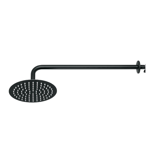 [T44827] Regadera plato redondo 8' con brazo, negro, FOSET RIVIERA - Pag 493