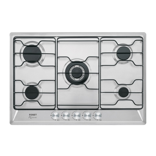 [T45507] Parrilla gas empotrable 75cm, 5 quem, inox, esmalte, Foset - Pag 544