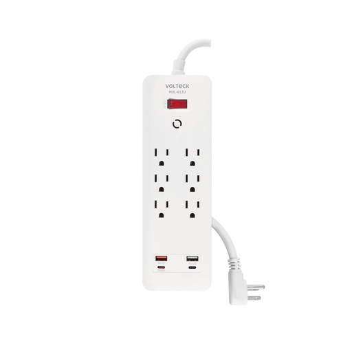 [T45662] Multicontacto 6 entradas, 2 USB A + 2 USB C, blanco, VOLTECK - Pag 424