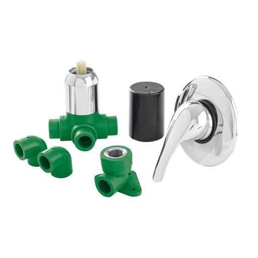 [T45860] Kit de instalación monomando para regadera PPR, 1/2', FOSET - Pag 529