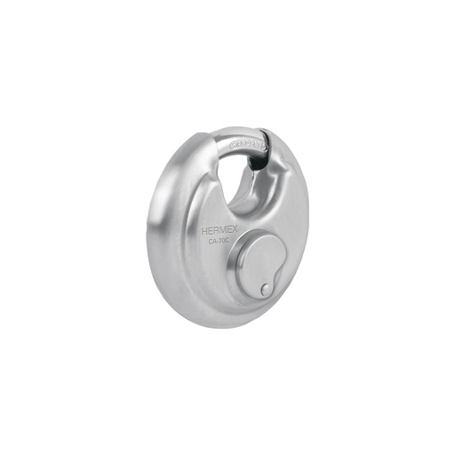 [T49473] Candado circular acero inox, cilindro latón, 70 mm - Pag 585