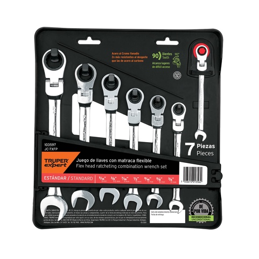 [T103597] Juego de 7 llaves combinadas std con matraca flexible - Pag 216
