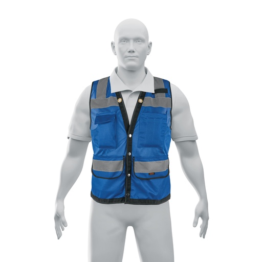 [T103986] Chaleco seguridad reforzado azul con bolsas, M, Expert - Pag 352