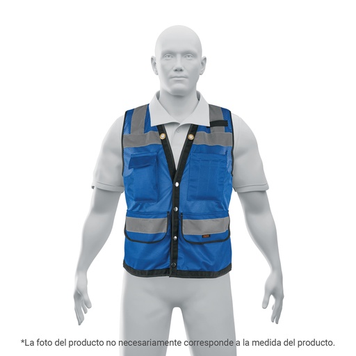 [T103987] Chaleco seguridad reforzado azul con bolsas, L, Expert - Pag 352