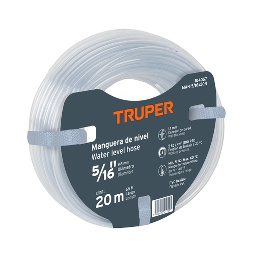 [T104054] Manguera de Nivel, 5/16', rollo de 20m, TRUPER - Pag 230